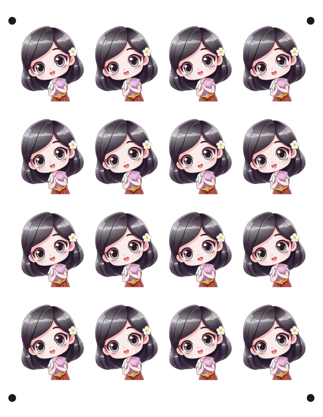 Little girl short hair sugar sheet